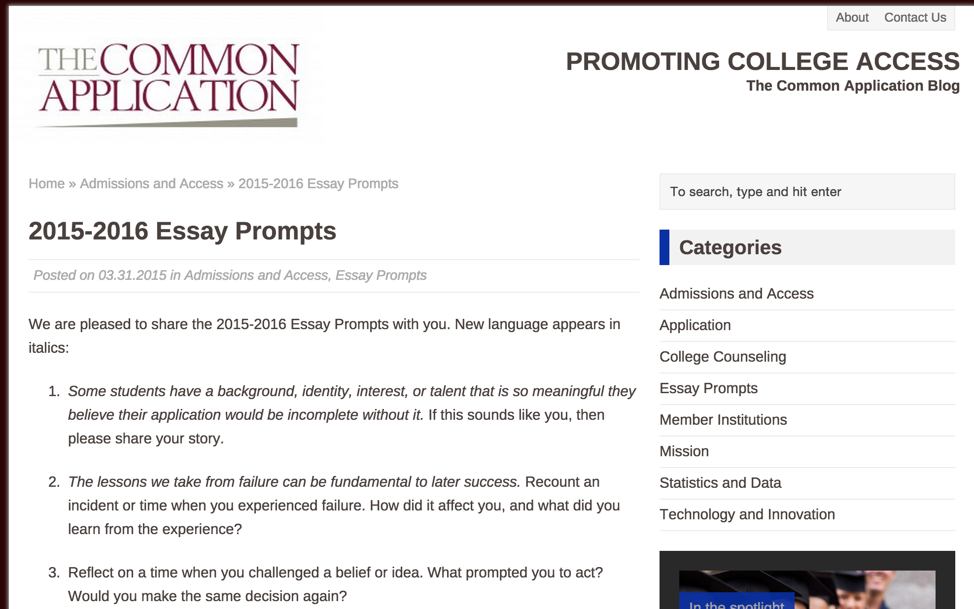 what format should the common app essay be in